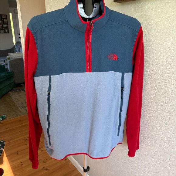 The North Face Mens Fleece Pullover 1/4 Zip Warm Cozy Outdoors Camping Large - Picture 1 of 6